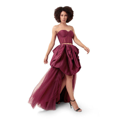 MODO CALDO Purple Harmony Solid Corset and Skirt