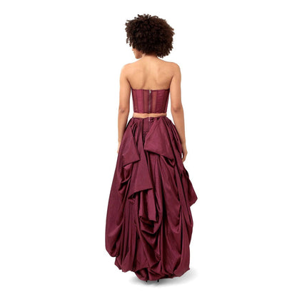 MODO CALDO Purple Infatuation Solid Corset and Skirt