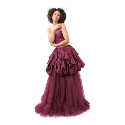 MODO CALDO Purple Understanding Solid Corset and Skirt