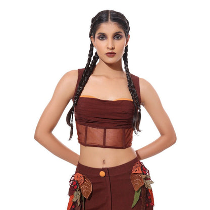 MODO CALDO Brown Woodland Top
