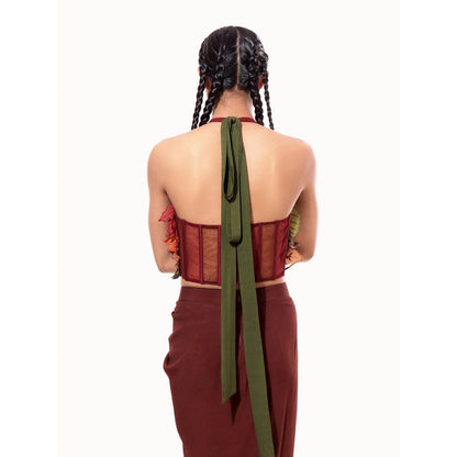 MODO CALDO Red Auburn Earth Corset Top