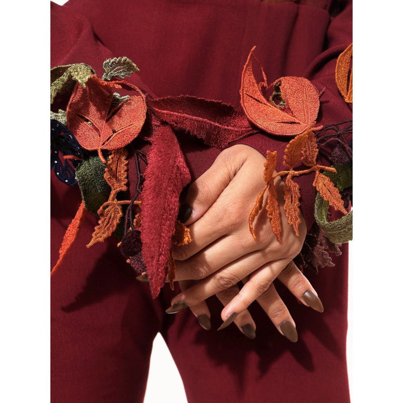 MODO CALDO Maroon Jungle Canopy Jumpsuit