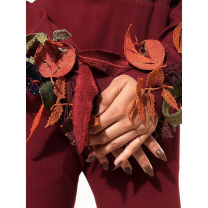 MODO CALDO Maroon Jungle Canopy Jumpsuit