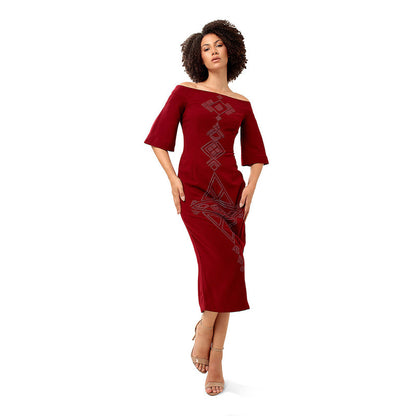 MODO CALDO Maroon Sharp Cusp Dress