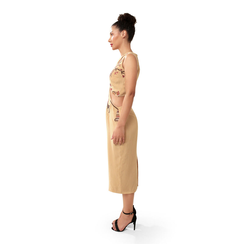MODO CALDO Beige Sidewalk Dress