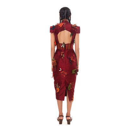 MODO CALDO Red Crimson Dusk Dress