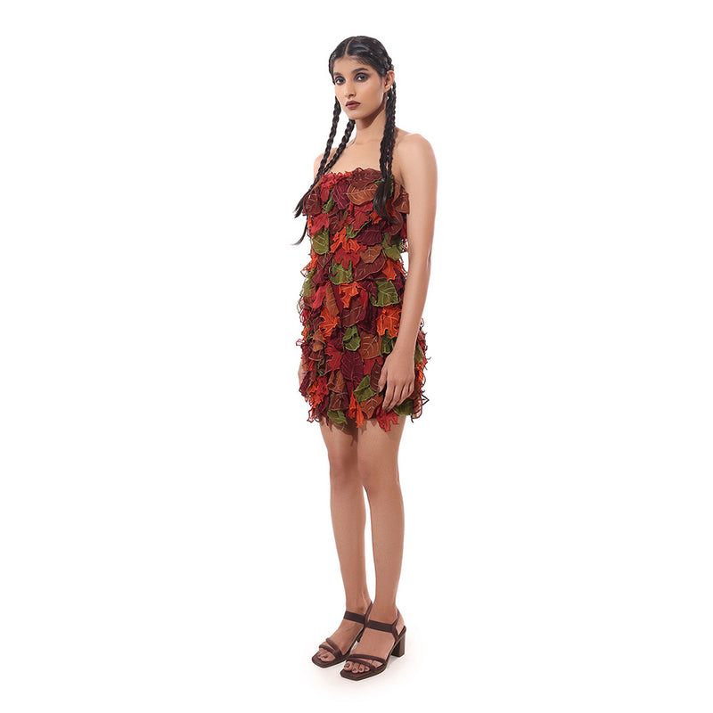MODO CALDO Whispering Leaves Multi-Color Dress