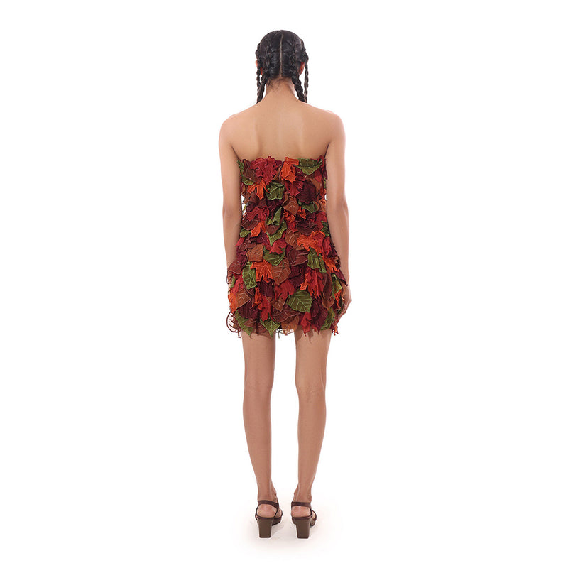 MODO CALDO Whispering Leaves Multi-Color Dress
