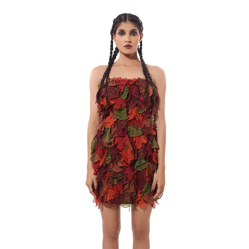 MODO CALDO Whispering Leaves Multi-Color Dress