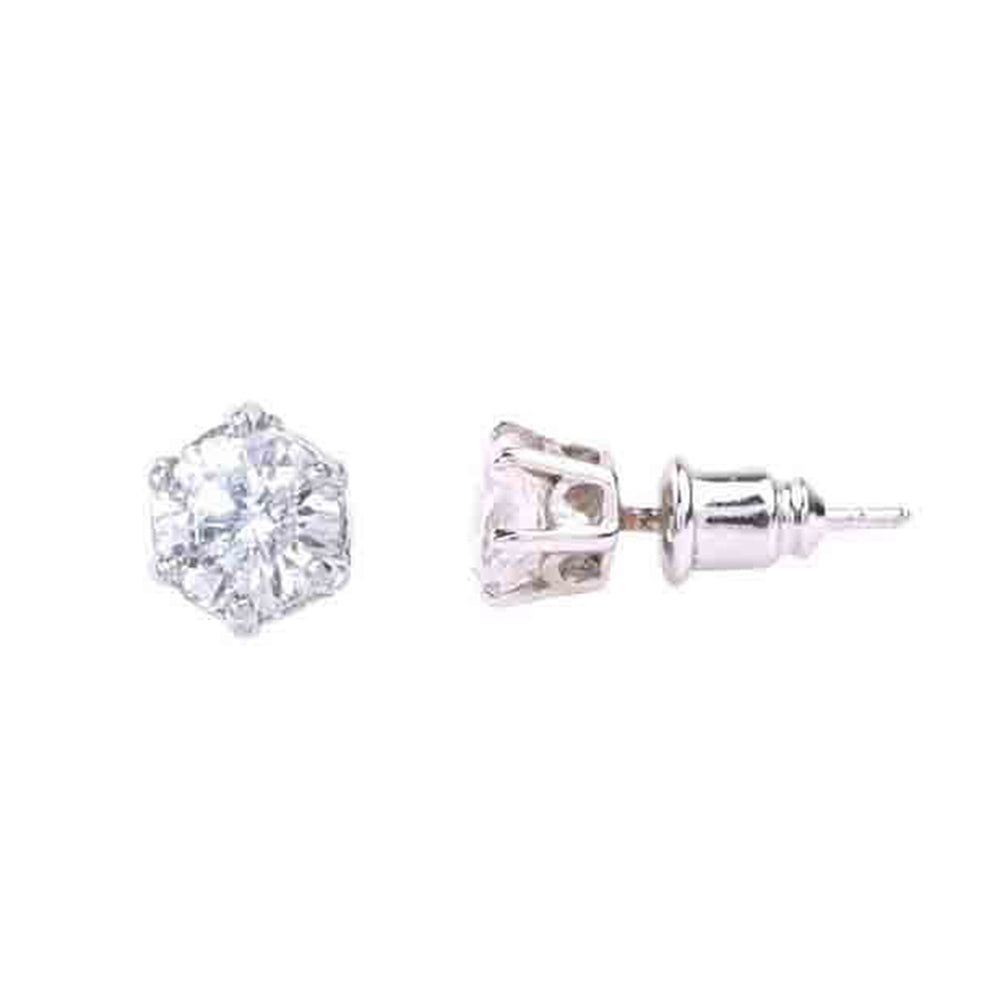 Mon Tresor Small Round Diamond Full Graded Solitaire Necklace with Pair of Earrings - White