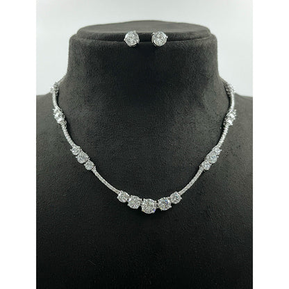 Mon Tresor Celeste Five Necklace with Pair of Earrings - White