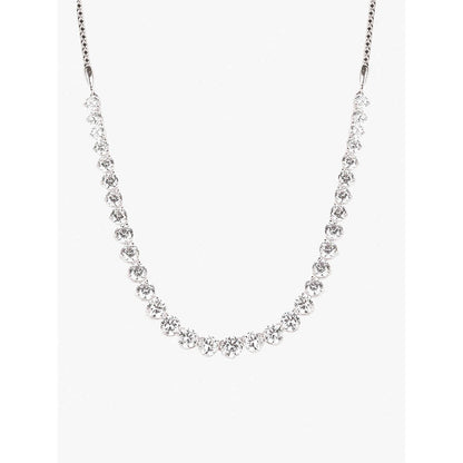 Mon Tresor Half Solitaire Necklace with Pair of Earrings With Earrings - White