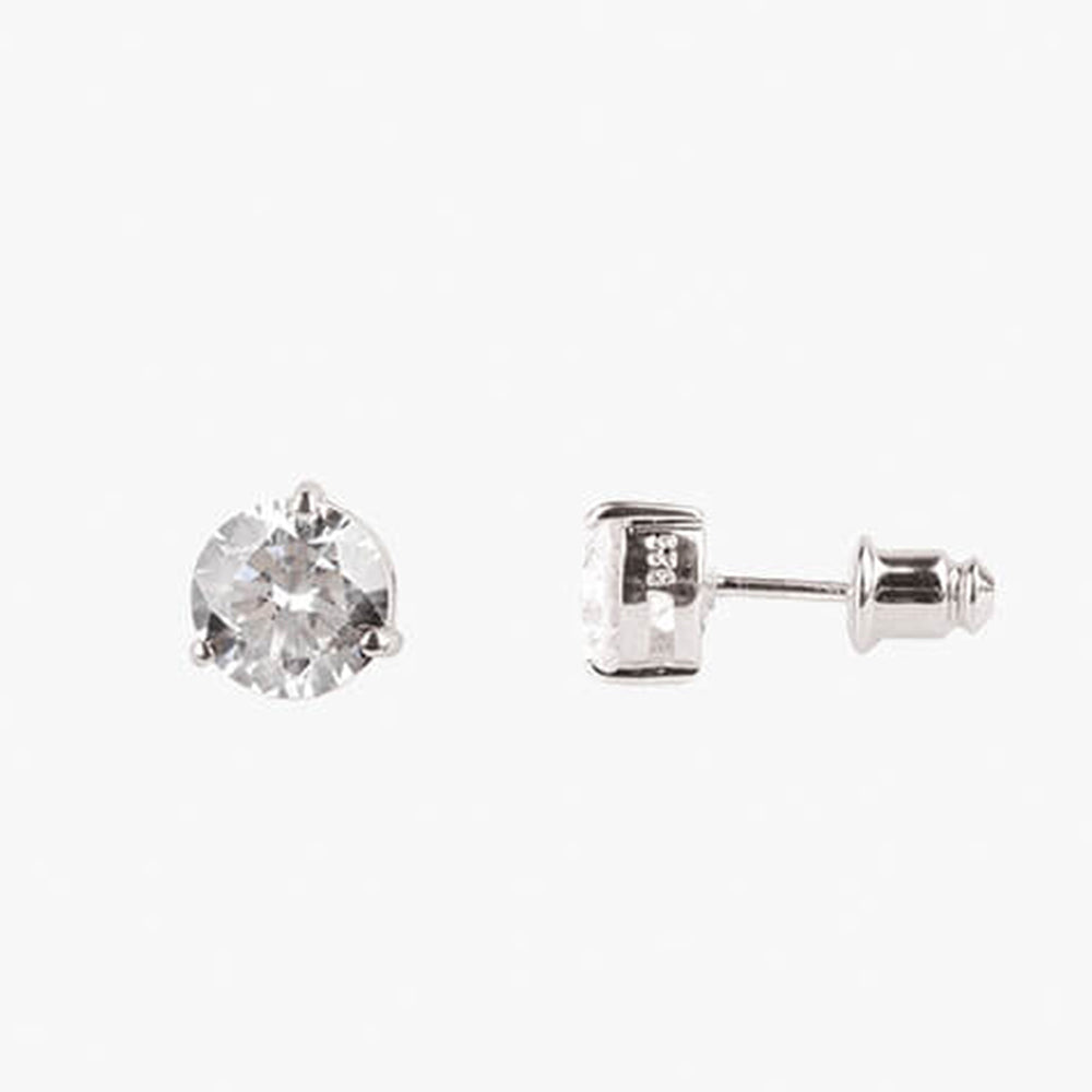 Mon Tresor Equal Solitaire Apart Necklace with Pair Of Earrings - White