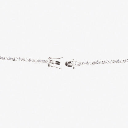 Mon Tresor Full Equal Solitaire Necklace with Pair of Earrings - White