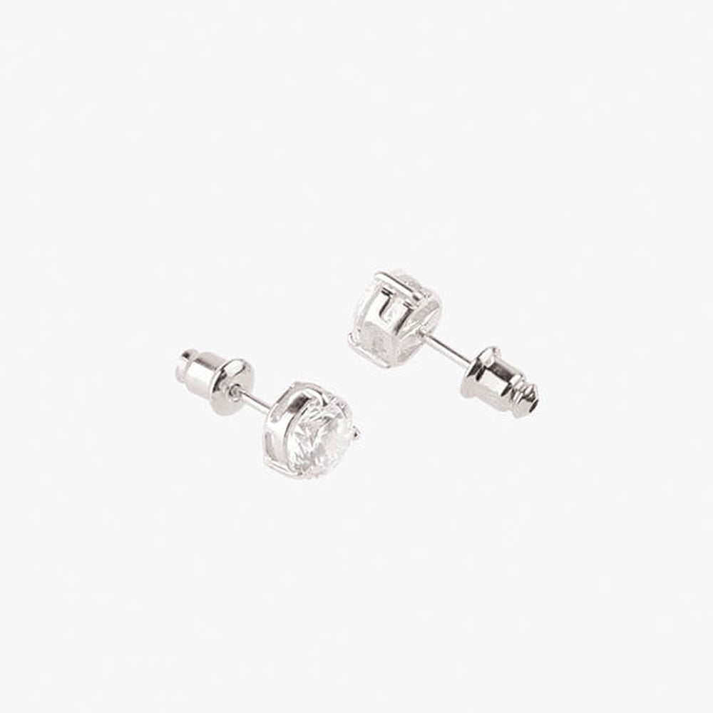 Mon Tresor Full Equal Solitaire Necklace with Pair of Earrings - White