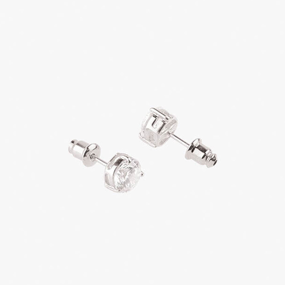 Mon Tresor Two Row Solitaire Necklace with Pair of Earrings - White