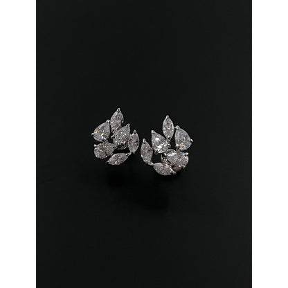 Mon Tresor Pear And Marquee Diamond Stud Earrings - White