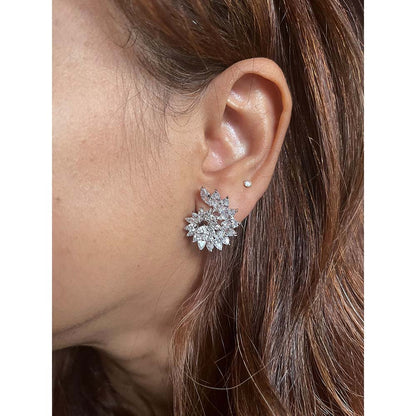 Mon Tresor Detachable Spiral Top With Baroque Pearl Drop Earrings - White
