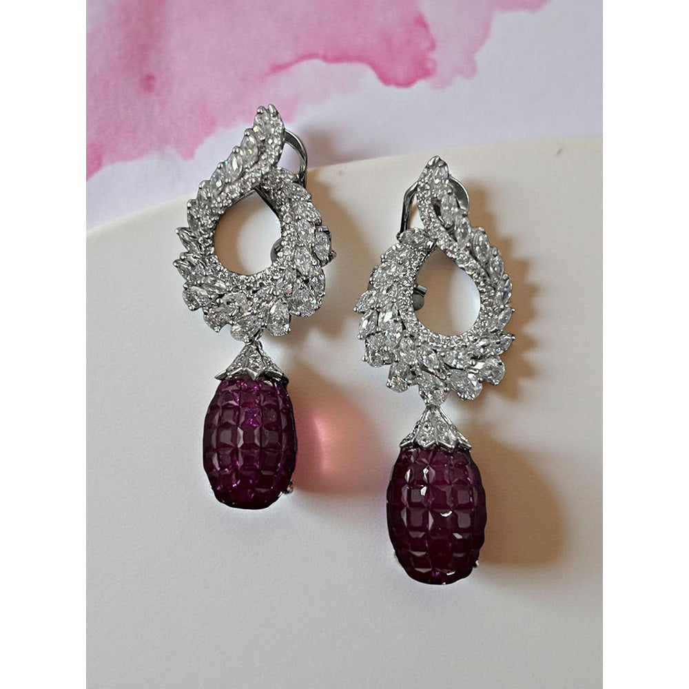Mon Tresor Twisted Cluster Top With Red Invisible Drop Earrings