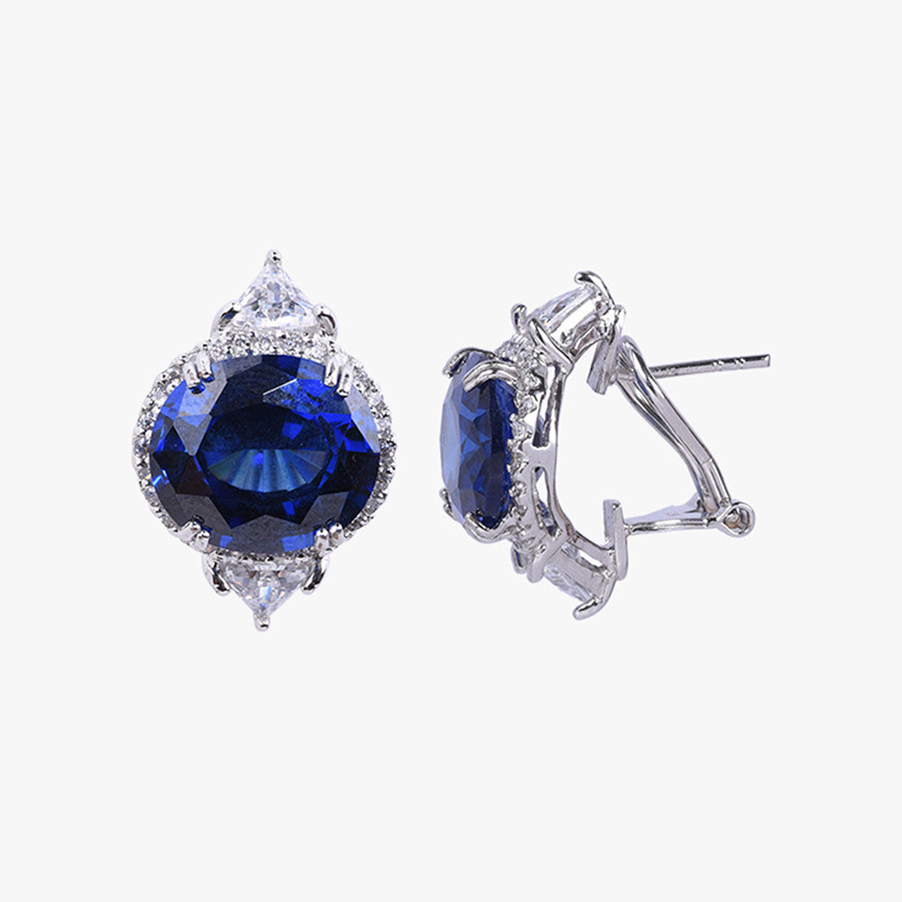 Mon Tresor Bali Style Blue Sapphire Earrings