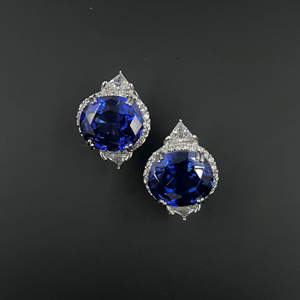 Mon Tresor Bali Style Blue Sapphire Earrings