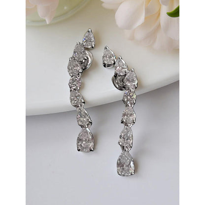 Mon Tresor Graded Pear Drop Earrings - White