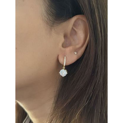 Mon Tresor 2 Carat Solitaire Earrings In 18K Gold Polish - White