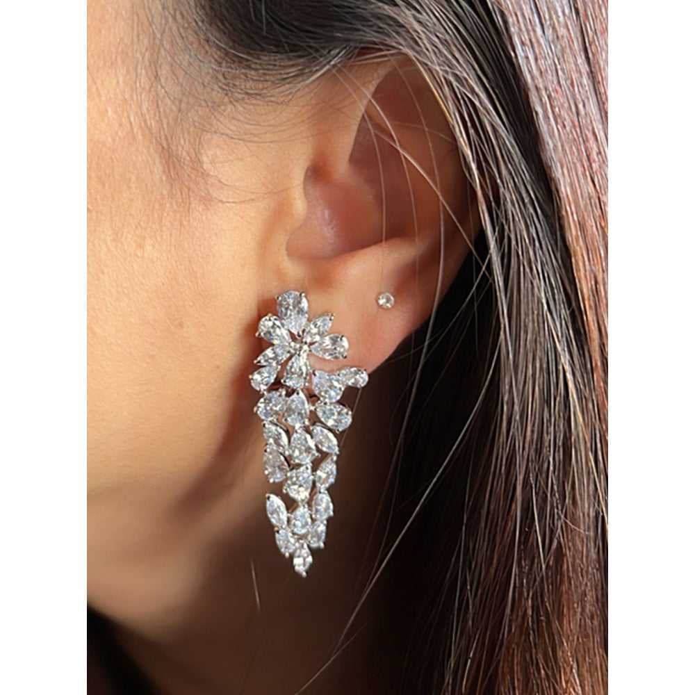 Mon Tresor Chandelier Charm Drop Earrings - White