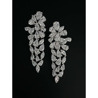 Mon Tresor Chandelier Charm Drop Earrings - White