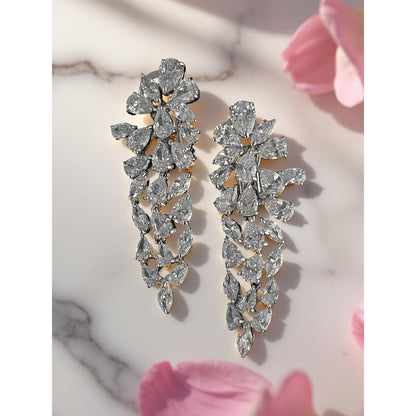 Mon Tresor Chandelier Charm Drop Earrings - White