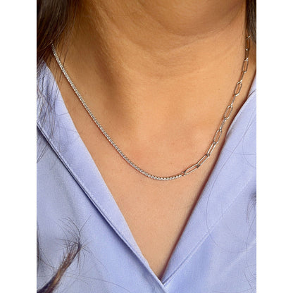 Mon Tresor Link And Diamond Necklace - White
