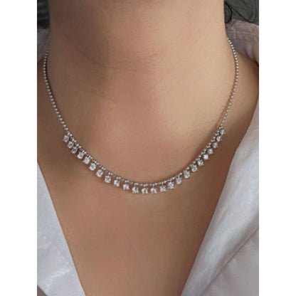 Mon Tresor Ball Necklace With Diamond Drops - White