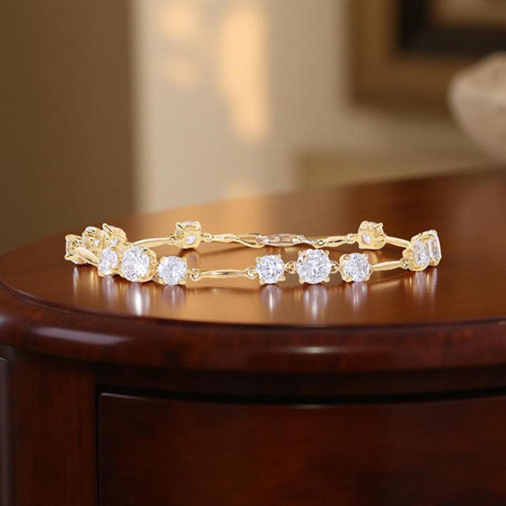 Mon Tresor White Solitaire Attached Tennis Bracelet