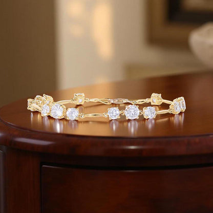Mon Tresor White Solitaire Attached Tennis Bracelet