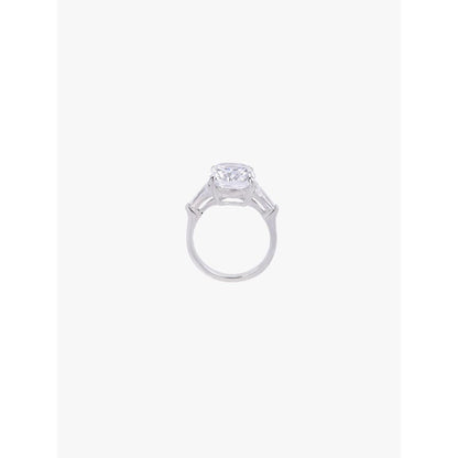 Mon Tresor White Oblong Cushion Cut Diamond with Baguettes Band Ring