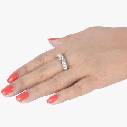 Mon Tresor White 4 Diamond Row Band