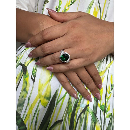 Mon Tresor Green Emerald Radiance Cocktail Ring