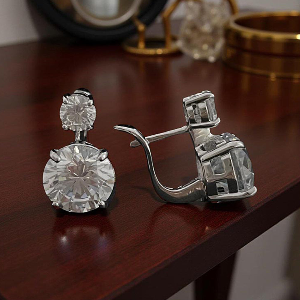 Mon Tresor White 5 Carat Solitaire Bali Earring