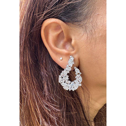 Mon Tresor White Diamond Cluster Celeste Earrings