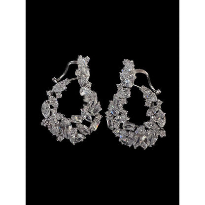 Mon Tresor White Diamond Cluster Celeste Earrings
