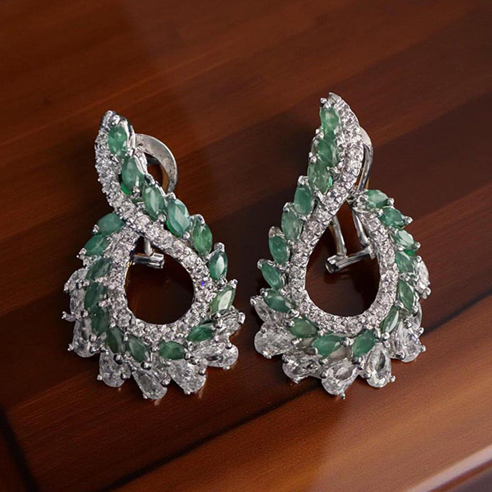 Mon Tresor Green Emerald Cascade Earrings