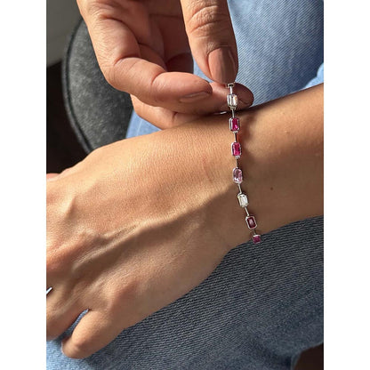 Mon Tresor Ombre Pink Bezel Tennis Bracelet