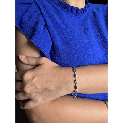 Mon Tresor Ombre Blue Bezel Tennis Bracelet