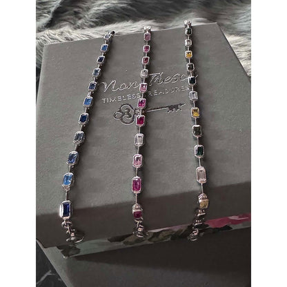 Mon Tresor Ombre Blue Bezel Tennis Bracelet