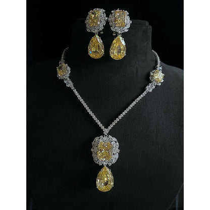 Mon Tresor Dia Necklace With 3 Yellow Jewellery Set
