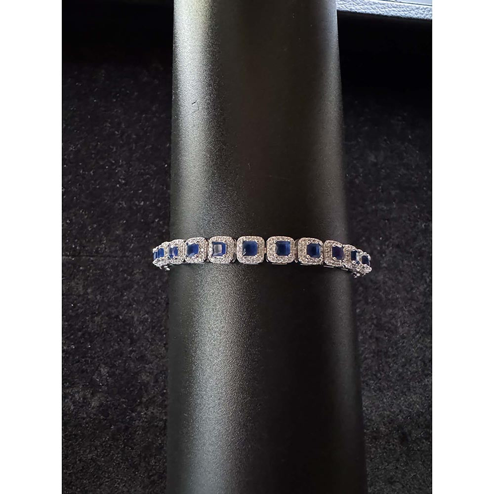 Mon Tresor Princess Cut Blue With Halo Bracelet