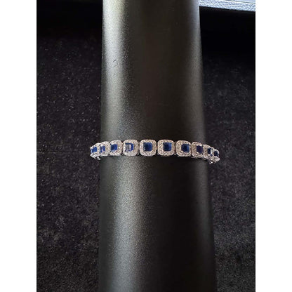 Mon Tresor Princess Cut Blue With Halo Bracelet