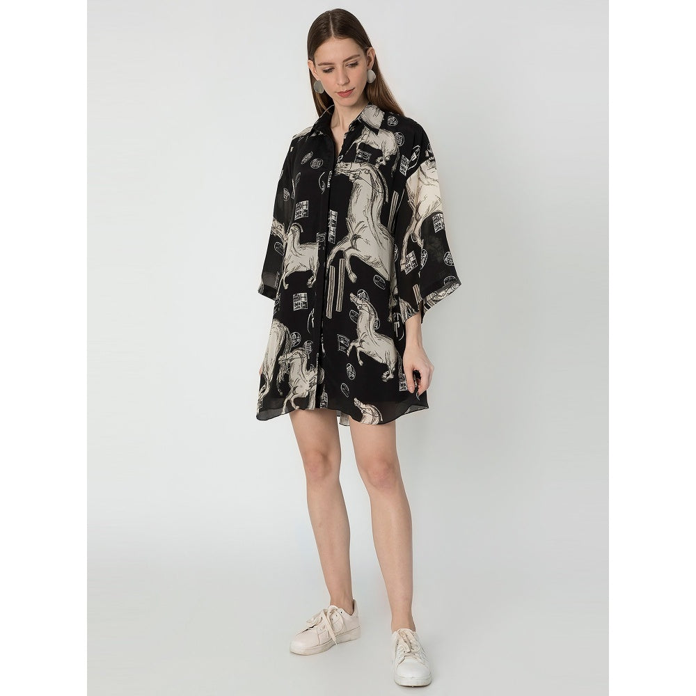 Masaba Black Stallion Mini Dress