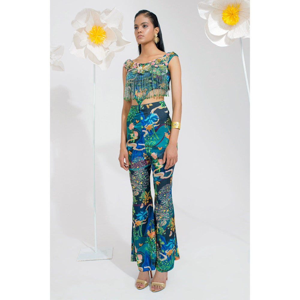 Muskan Aggarwal Gulnar Embellished Floral Print Co-Ord (Set of 2)