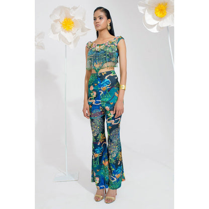 Muskan Aggarwal Gulnar Embellished Floral Print Co-Ord (Set of 2)
